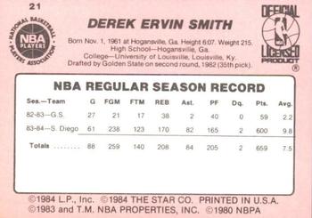 1984-85 Star #21 Derek Smith Back