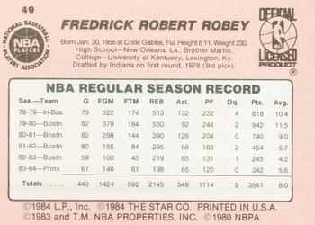1984-85 Star #49 Rick Robey Back