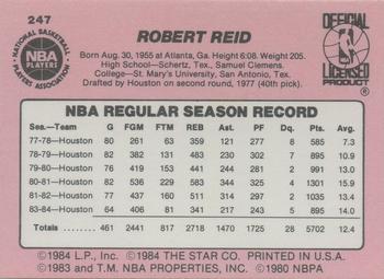 1984-85 Star #247 Robert Reid Back