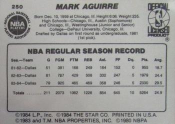 1984-85 Star #250 Mark Aguirre Back