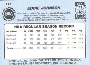 1984-85 Star #273 Eddie Johnson Back