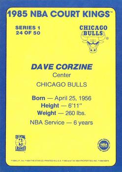 1984-85 Star Court Kings #24 Dave Corzine Back