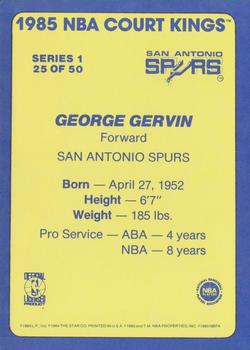 1984-85 Star Court Kings #25 George Gervin Back