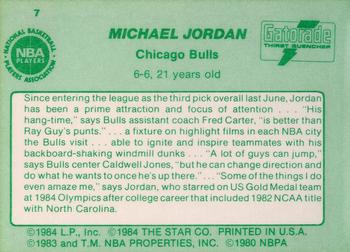 1985 Star Gatorade Slam Dunk #7 Michael Jordan Back