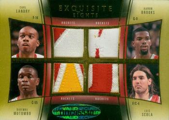 2009-10 Upper Deck Exquisite Collection - Eights Patches #ROCKETS Aaron Brooks / Carl Landry / Luis Scola / Clyde Drexler / Tracy McGrady / Dikembe Mutombo / Hakeem Olajuwon / Yao Ming Back