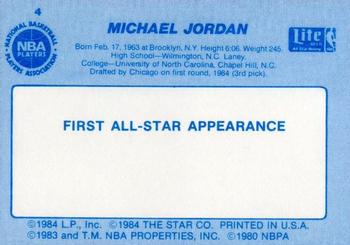 1985 Star Lite All-Stars #4 Michael Jordan Back