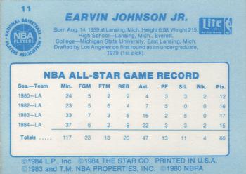 1985 Star Lite All-Stars #11 Magic Johnson Back