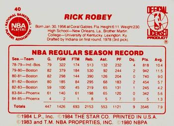 1985-86 Star #40 Rick Robey Back