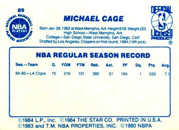 1985-86 Star #89 Michael Cage Back