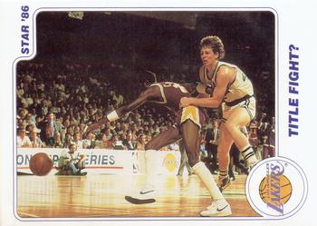 1985-86 Star Lakers Champs #11 Title Fight? (Michael Cooper / Danny Ainge) Front