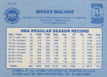 1986 Star Best of the Best #10 Moses Malone Back