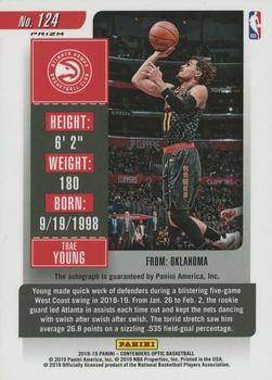 2018-19 Panini Contenders Optic #124 Trae Young Back