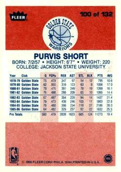 1986-87 Fleer #100 Purvis Short Back