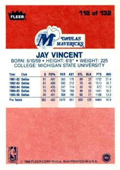1986-87 Fleer #118 Jay Vincent Back