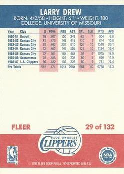 1987-88 Fleer #29 Larry Drew Back