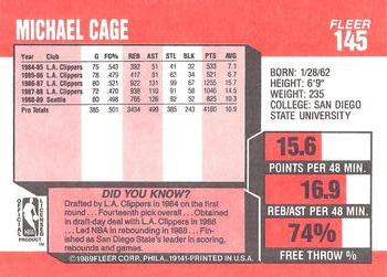 1989-90 Fleer #145 Michael Cage Back