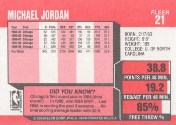 1989-90 Fleer #21 Michael Jordan Back