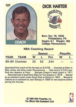1989-90 Hoops #127 Dick Harter Back