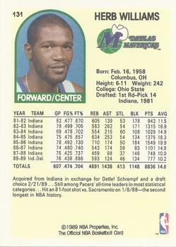 1989-90 Hoops #131 Herb Williams Back