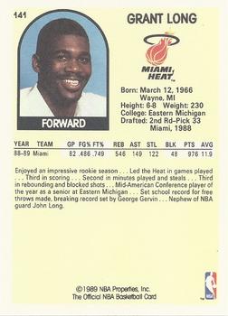 1989-90 Hoops #141 Grant Long Back