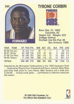1989-90 Hoops #263 Tyrone Corbin Back