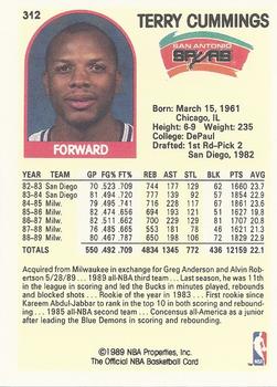 1989-90 Hoops #312 Terry Cummings Back