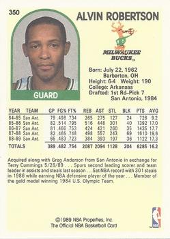 1989-90 Hoops #350 Alvin Robertson Back