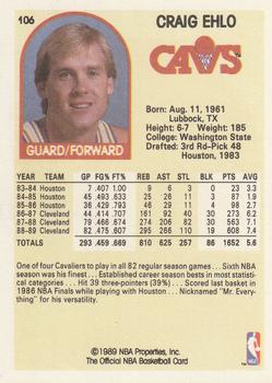 1989-90 Hoops #106 Craig Ehlo Back