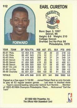 1989-90 Hoops #112 Earl Cureton Back