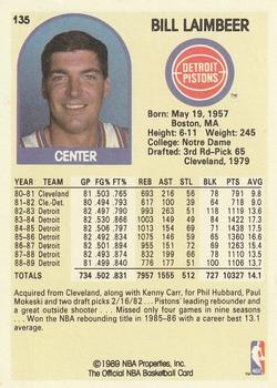 1989-90 Hoops #135 Bill Laimbeer Back