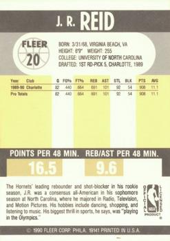 1990-91 Fleer #20 J.R. Reid Back