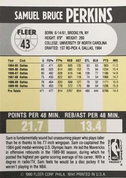 1990-91 Fleer #43 Sam Perkins Back