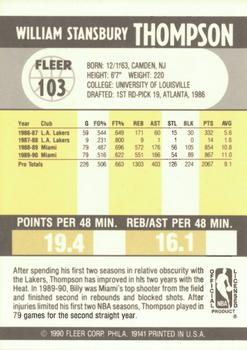 1990-91 Fleer #103 Billy Thompson Back