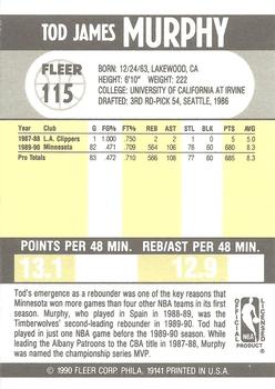 1990-91 Fleer #115 Tod Murphy Back