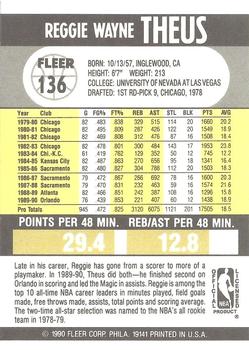 1990-91 Fleer #136 Reggie Theus Back