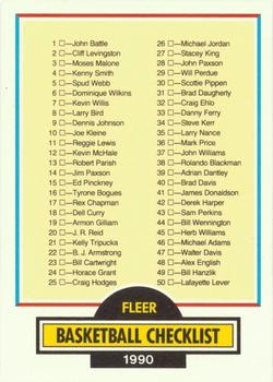 1990-91 Fleer #197 Checklist: 1-100 Front
