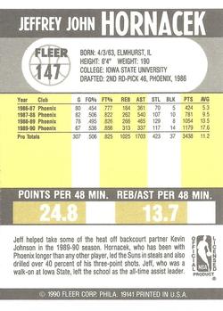 1990-91 Fleer #147 Jeff Hornacek Back