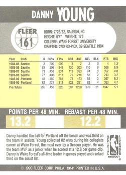 1990-91 Fleer #161 Danny Young Back