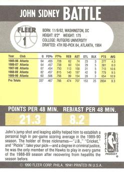 1990-91 Fleer #1 John Battle Back