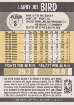 1990-91 Fleer #8 Larry Bird Back