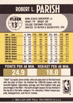 1990-91 Fleer #13 Robert Parish Back