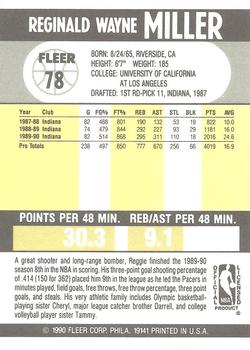 1990-91 Fleer #78 Reggie Miller Back