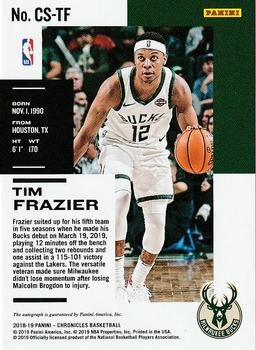 2018-19 Panini Chronicles - Chronicles Signatures Red #CS-TF Tim Frazier Back