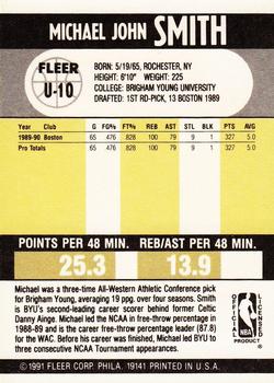 1990-91 Fleer Update #U-10 Michael Smith Back