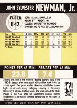 1990-91 Fleer Update #U-12 Johnny Newman Back