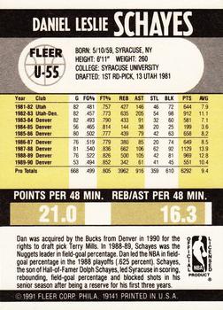 1990-91 Fleer Update #U-55 Dan Schayes Back
