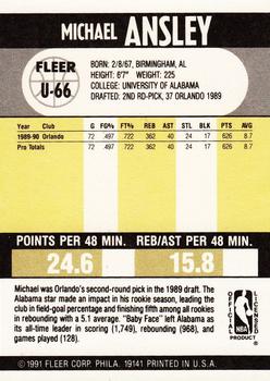 1990-91 Fleer Update #U-66 Michael Ansley Back