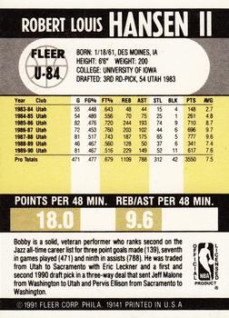 1990-91 Fleer Update #U-84 Bobby Hansen Back