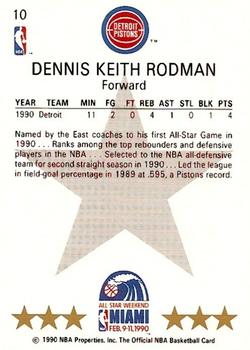 1990-91 Hoops #10 Dennis Rodman Back