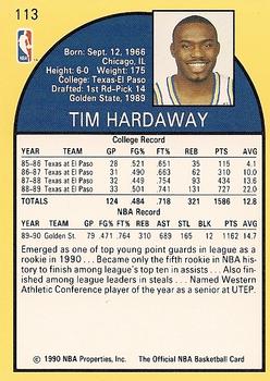 1990-91 Hoops #113 Tim Hardaway Back